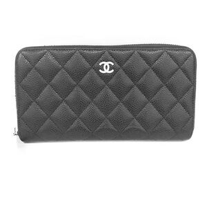 CHANEL Black Quilted Card Holder